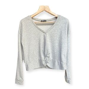 Adeline Women’s Cropped Grey Sweatshirt, Large